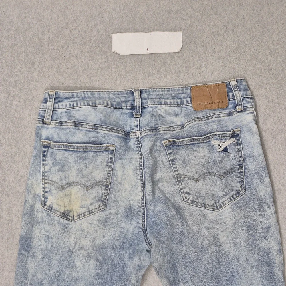 American Eagle Men Jeans 34X32 Blue Denim Next Level Flex Skinny Grunge READ